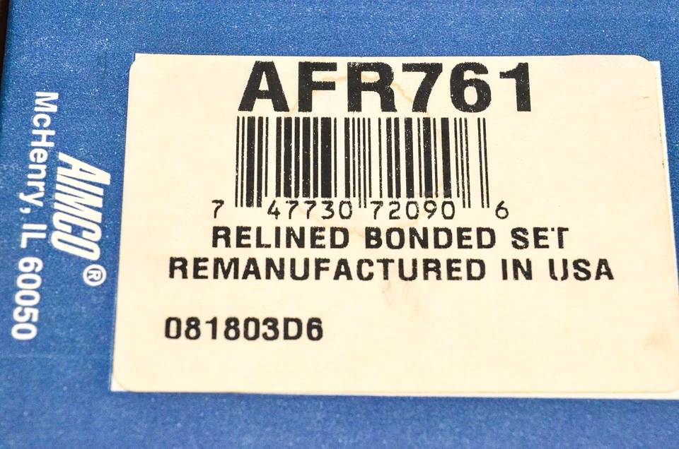 Aimco AFR761 Remanufactured Brake Shoe Kit NOS - Image 3 of 3
