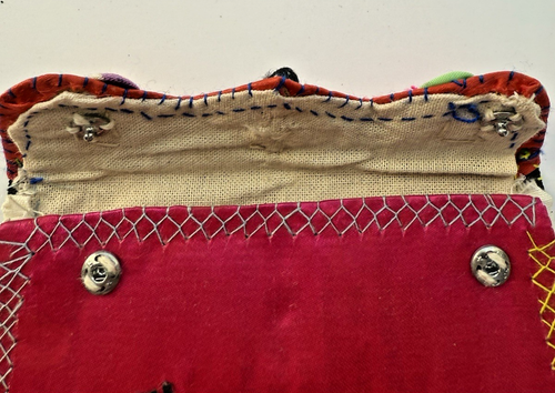 Vintage Colorful Chinese Embroidered Amulet Bag with Insects, Scorpion, Frog etc - Picture 3 of 5
