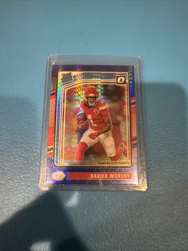 2024 Donruss Optic - Xavier Worthy - Rated Rookie Blue Hyper Parallel #300