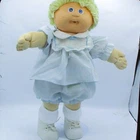 Vintage Cabbage Patch Kids Doll With Yarn Hair Blue Eyes & Striped Outfit