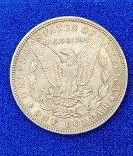 Antique 1883 Morgan Silver Dollar Coin circulated. Rare American 