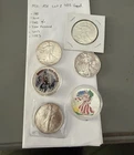 LOT: 6 ASE American Silver Eagles- Misc Years And Styles