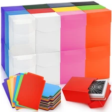 24 Pack Card Deck Boxes with 24 Dividers, Plastic Hard Gaming Organizer, Coll...