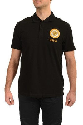Versace Men's Medusa Piquet Embroidery Short Sleeve Polo Shirt US 2XL IT 56