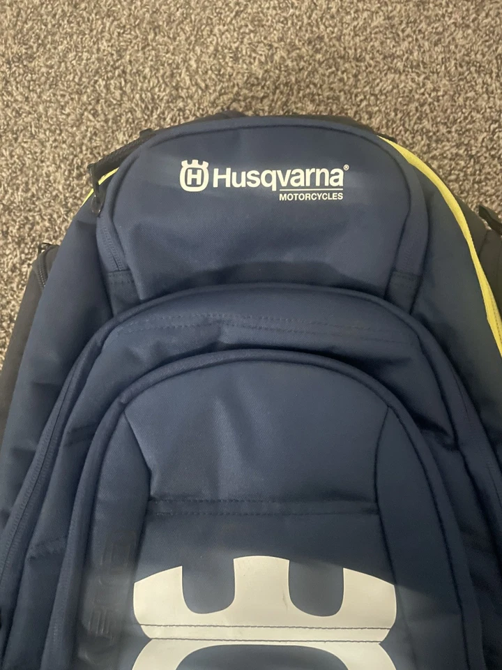 Husqvarna Team Motopack by Ogio Blue/Yellow Motorcycle Backpack School Computer - Image 3 of 4