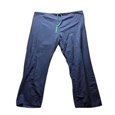 Pajama Pants Mens 2XL Blue Solid Drawstring Lounge Sleepwear Cotton Adjustable