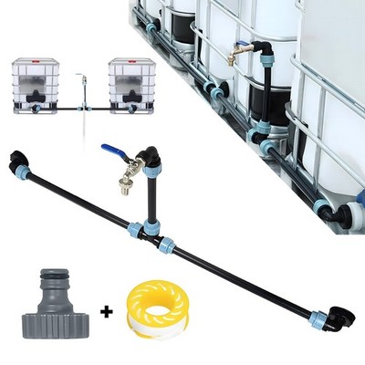 IBC Adapter 3/4'' Auslaufhahn Verbindungsset für 2-Tank Nebeneinander Container