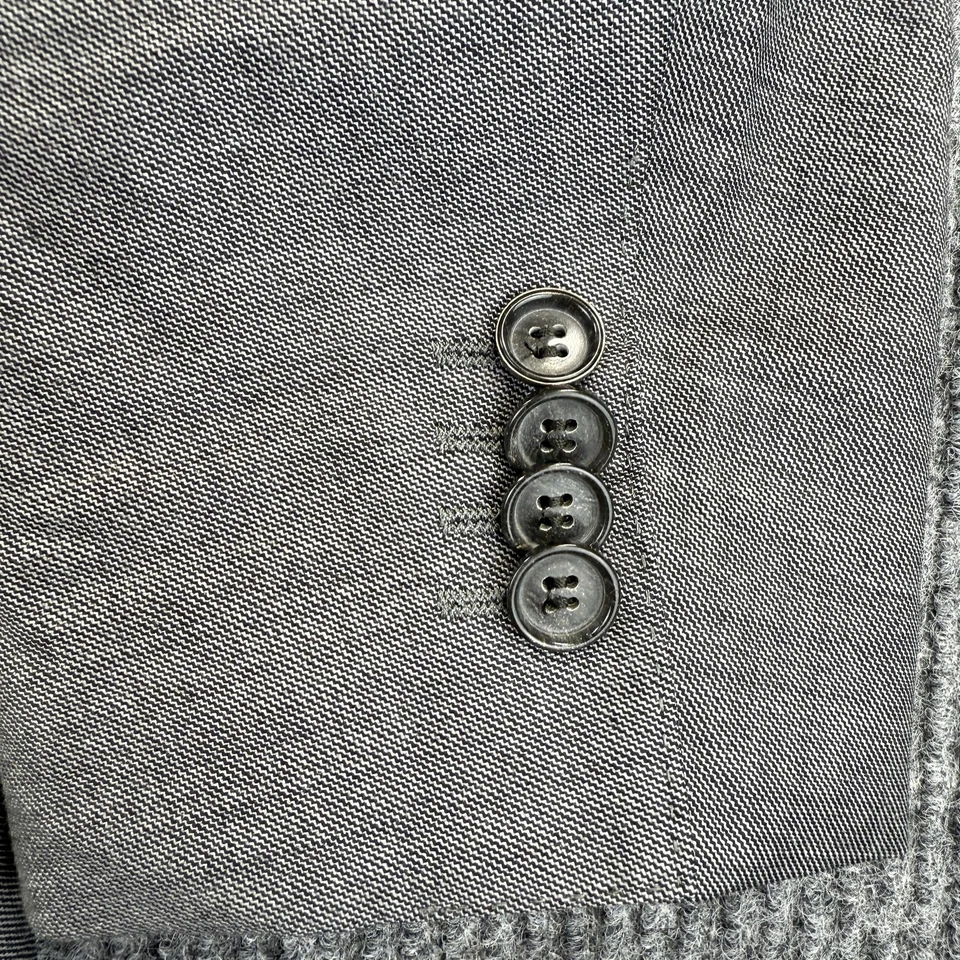 Hugo Boss Blazer Mens 42R Gray Wool Two Button Notch Lapel Vent James4 Sharp6 - Image 3 of 4