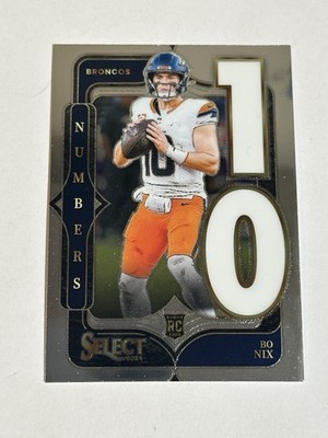 2024 Panini Select Bo Nix Numbers RC Rookie #6 Broncos