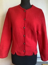 GEIGER AUSTRIA TIROL RED BOILED WOOL SHORT JACKET SIZE 38 UK SIZE 10 VGC