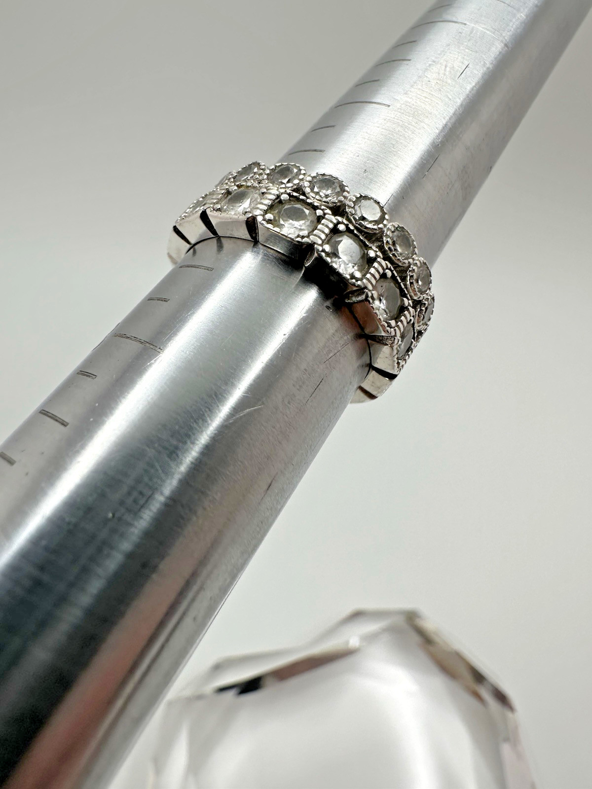 Sterling Silver Eternity CZ 2 Ring Stack Set Size… - image 1