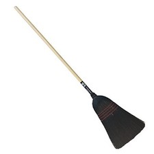 Authentic Hand Made All Broomcorn Broom 54-Inch/Medium - Black 