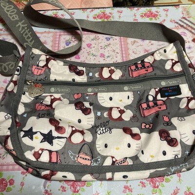 LeSportsac Schultertasche Hello Kitty 45th Anniversary grau Nylon gebraucht