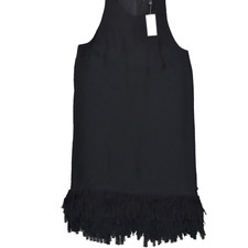 NEW Banana Republic Women's Size 0 Shift Dress Black Knee Length Casual Polyes