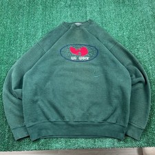VTG Wu Wear Wu Tang Clan Rap Crewneck Sweatshirt Mens 2XL Dark Green Boxy 90s