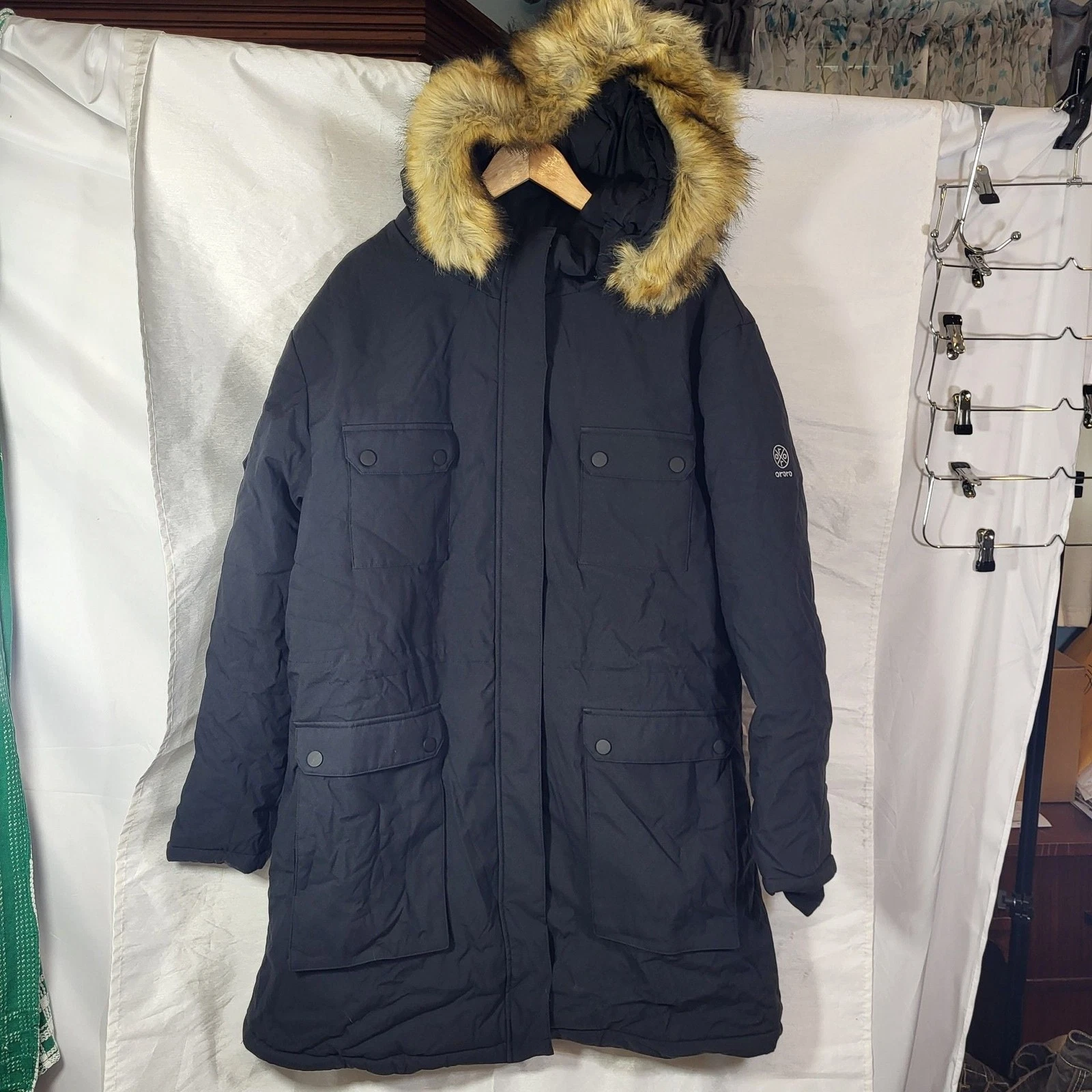 NWT Ororo Heated Apparel Parka Jacket only Black 3XL