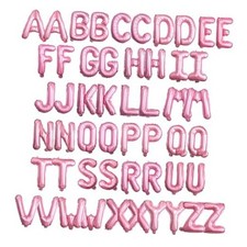  52 PCS 16" Foil Letter Balloons 2 Sets of A-Z, 2 sets of A-Z 52 pcs Pink