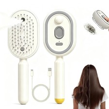 Electric Steam Hair Straightener Brush Rechargeable Anti Frizz Detangling NEW
