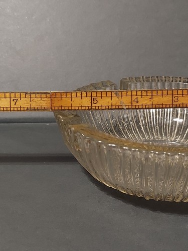 Vintage Mid Century Modern Blenko Clear Ribbed Glass Ashtray / Catch All Dish - Picture 7 of 8