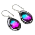 Bi-Color Tourmaline Gemstone 925 Sterling Silver Jewelry Earring 1.77"
