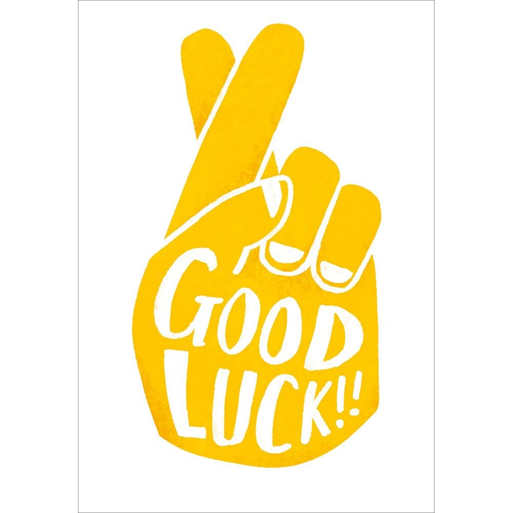 Exam Good Luck Card Crossed Fingers