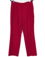 PENDLETON Women s 12 Pants 100 VIRGIN WOOL Red USA Fabric Straight Wide Vintage