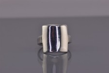 DGS Sterling Silver 16mm Curved Squared Polish Faced Band Ring 925 Sz: 7