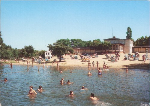 Ansichtskarte Rheinsberg Strandbad am Grienericksee 1989 - Bild 2 von 3
