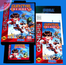 TESTED Sega GENESIS Game GUNSTAR HEROES Completed with NEW Case Manual Reg Card