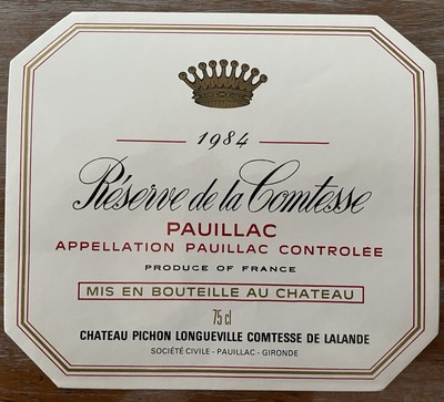 1984 Countess Reserve Label - 75cl