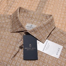Emanuel Berg NWT Byron Casual Button Down Shirt Size 43 17 L/XL Modern in Beige