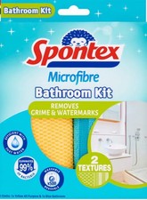 Image of Spontex Microfibre Bathroom Kit (2 Cloths)