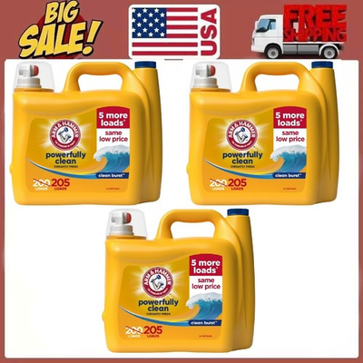 #ad 3 Pack Arm amp; Hammer Liquid Laundry Detergent Clean Burst 205oz $43.15