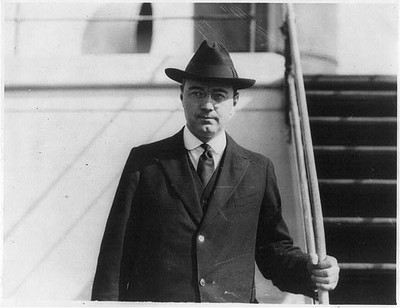 Photo:John Bertram Andrews Economist Portrait 1900s Standing on Shipboard