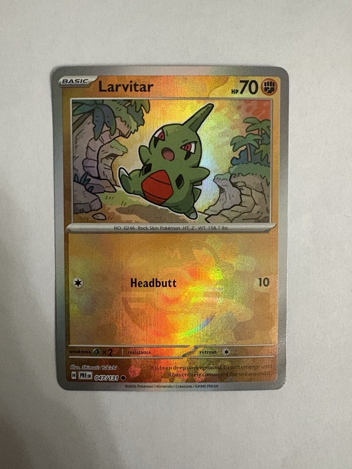 Larvitar (Master Ball Pattern) SV: Prismatic Evolutions 047/131 NM