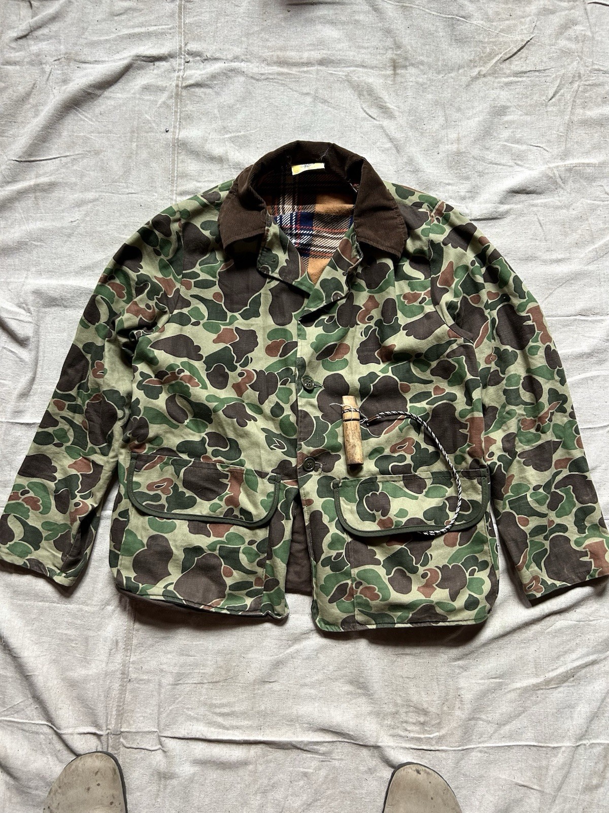 Vintage 60s Black Sheep brand Duck Camo hunting jacket Size M