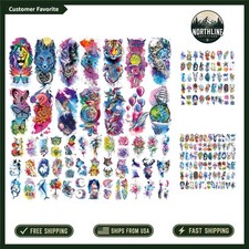 14 Large Half Arm 72 Tiny Design Temporary Tattoos - Perfect for Parties