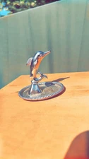 Silver Plated Metal Dolphin Trinket Tray Ornament Jewerly Ring Holder