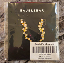 BaubleBar Farah Crystal Ear Crawlers Gold Tone Nickel-Free BAR-FA-001