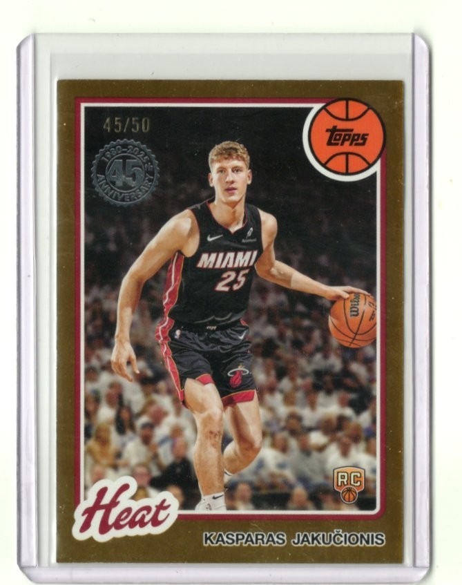 2025-26 Topps Kasparas Jakucionis 1980-81 GOLD RAINBOW HOLOFOIL RC 80BK-66 45/50