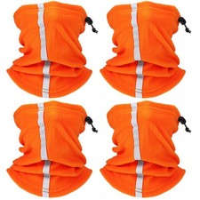 4 Pieces Neck Gaiter Mask 11.8 x 10 inches/ 30 x 25.5 cm L x W , Fluo Orange