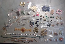 Vintage Costume Jewelry Lot + Beads + Misc