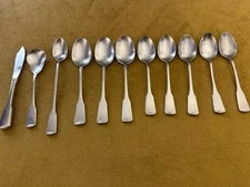 Soup Spoons, Teaspoons, + Knife & Sugar Oneida AMERICAN COLONIAL Stainless