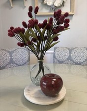 VTG Variegated Cranberry Red Glazed Stoneware Apple Figurine/Paperweight 3.25”