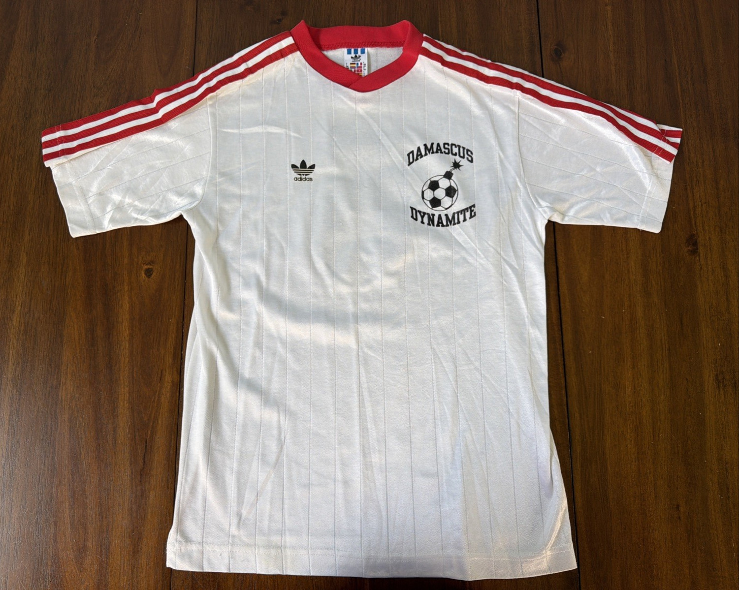 Damascus Dynamite Adidas Trefoil Flag Tag Soccer Jersey Small Made USA Vintage