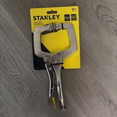 Stanley 11-1/4'' Locking C-Clamp Pliers 3-3/8'' Jaw Capacity 84-816