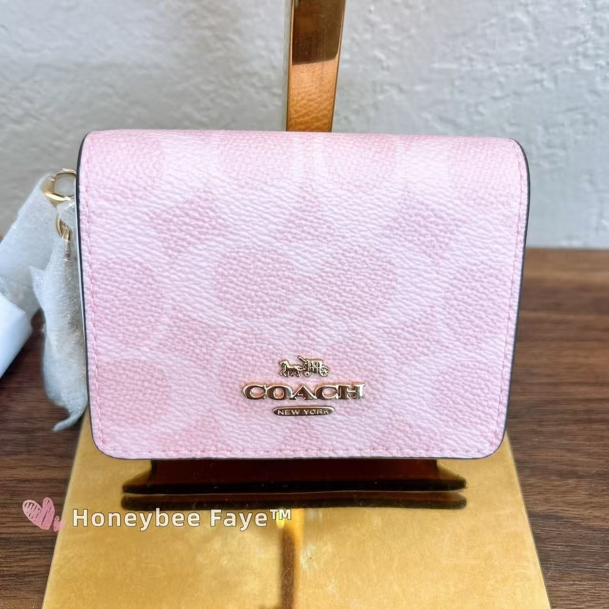 NWT Coach Mini Wallet On A Chain Signature Canvas With Charms