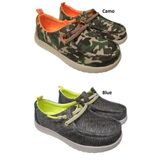 Eddie Bauer Boys Casual Canvas Slip-On Stretch Lace Loafer