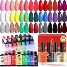 Gel Nail Polish Set,Base,Glossy n Matte Top Coat,Blooming Gel Liner Pen Class...