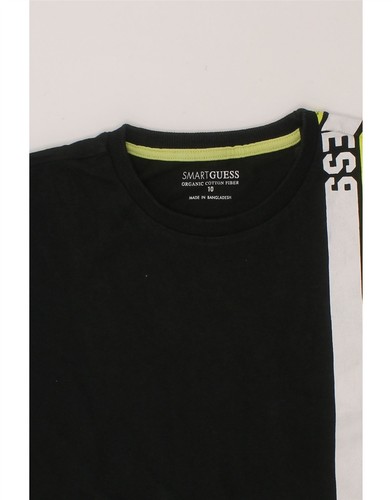 GUESS Boys Graphic T-Shirt Top 9-10 Years Green Colourblock Cotton AU19 - Picture 3 of 3